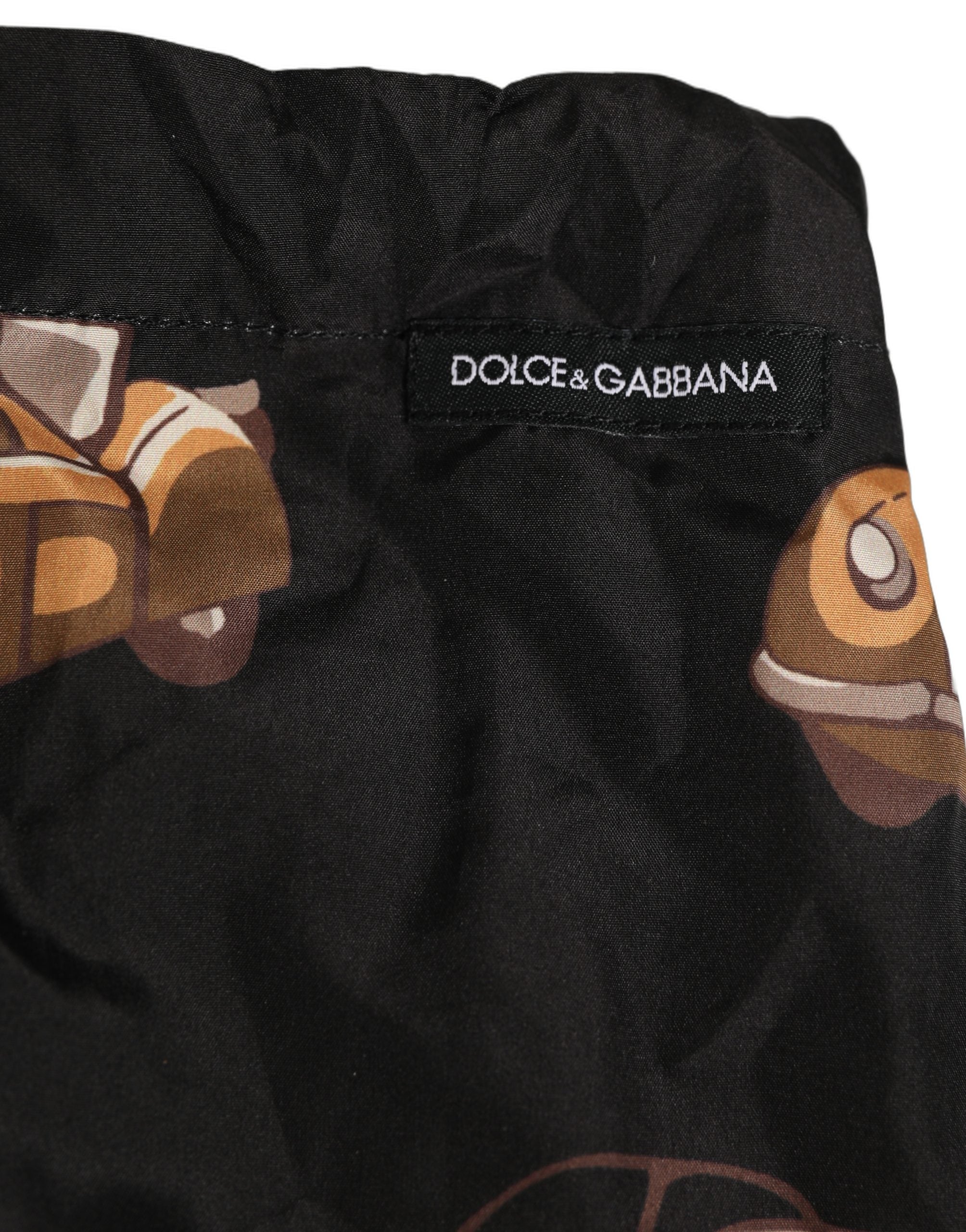 Dolce & Gabbana Badehose mit schwarzem Auto-Print