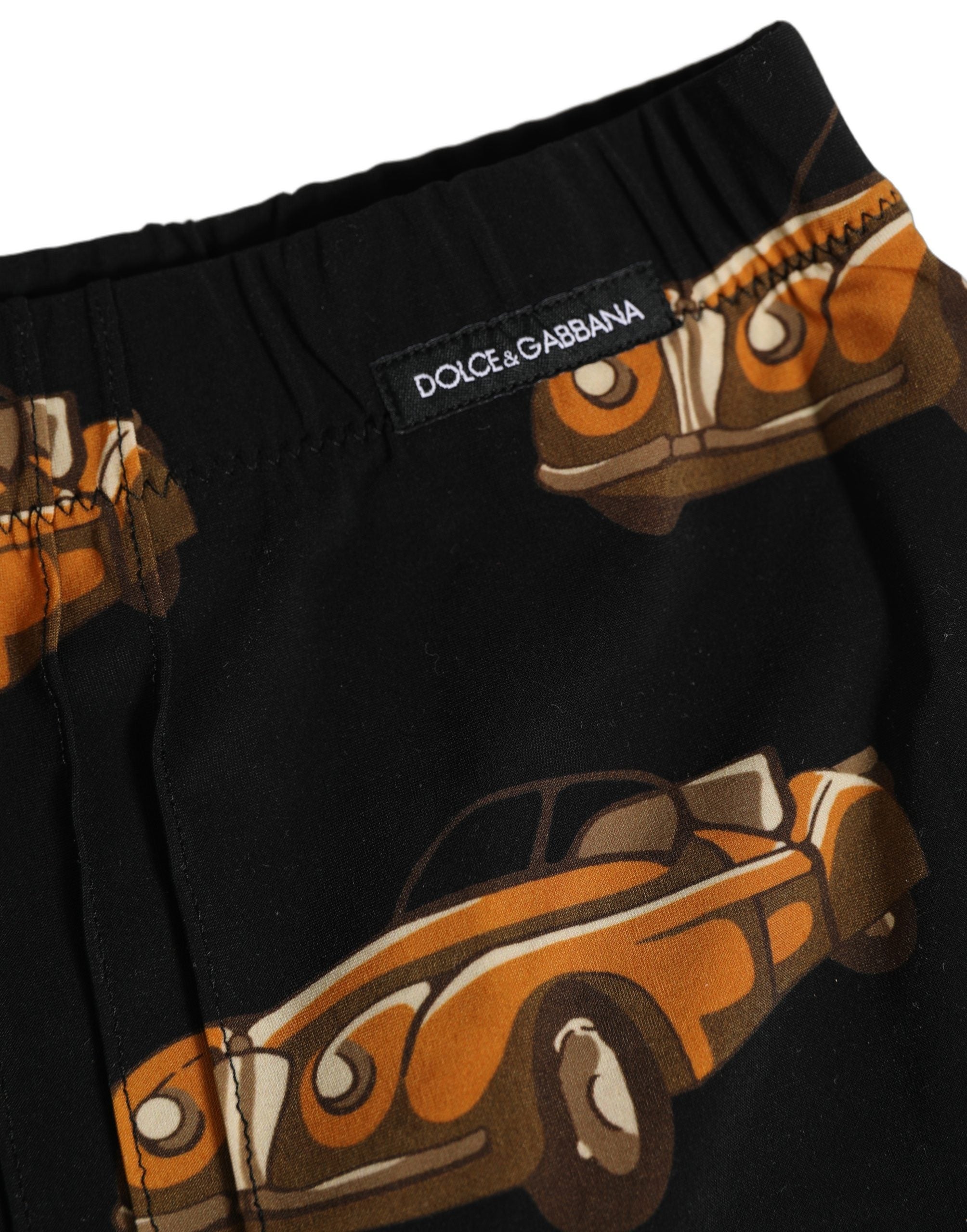 Dolce & Gabbana Badehose mit schwarzem Auto-Print