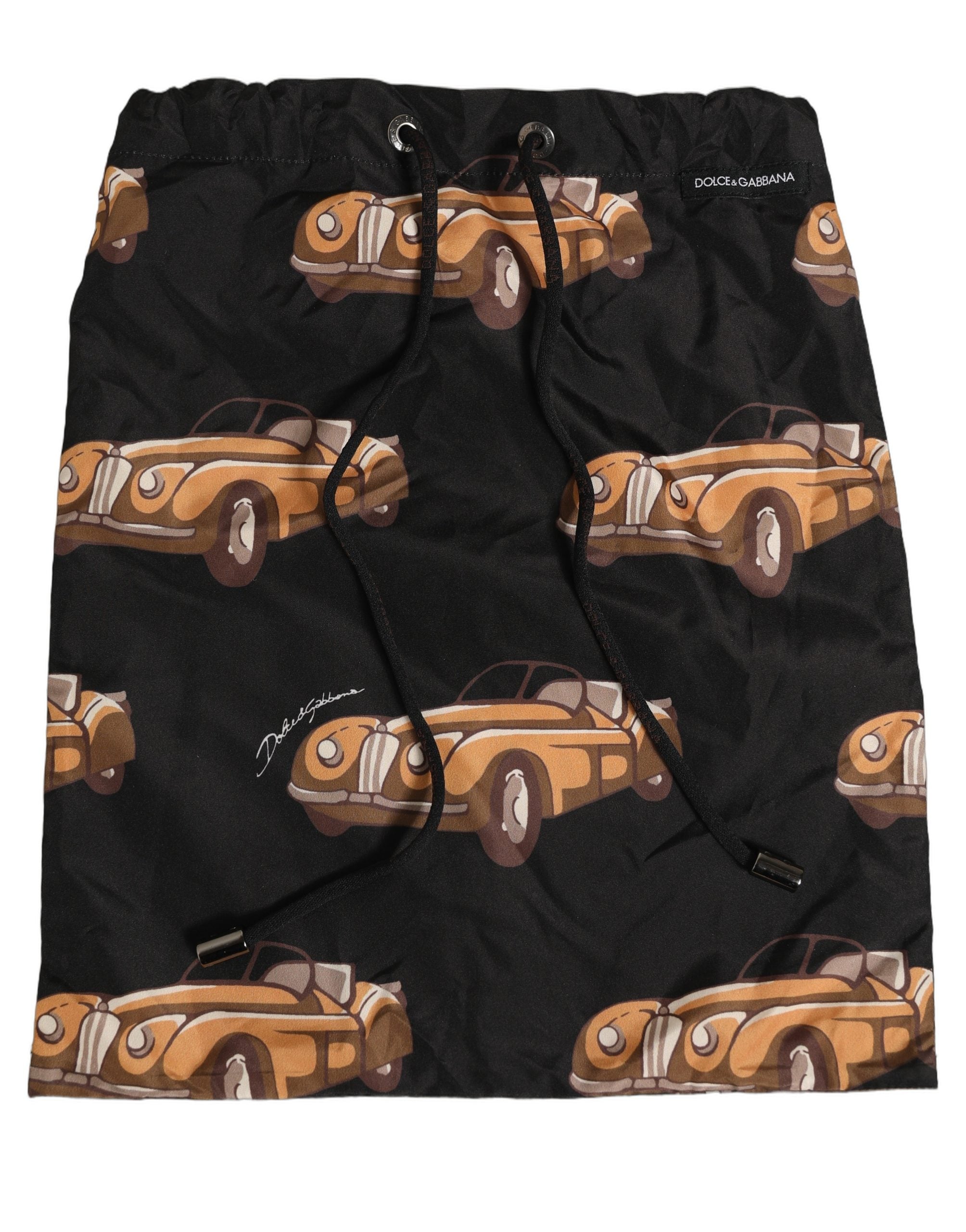 Dolce & Gabbana Badehose mit schwarzem Auto-Print