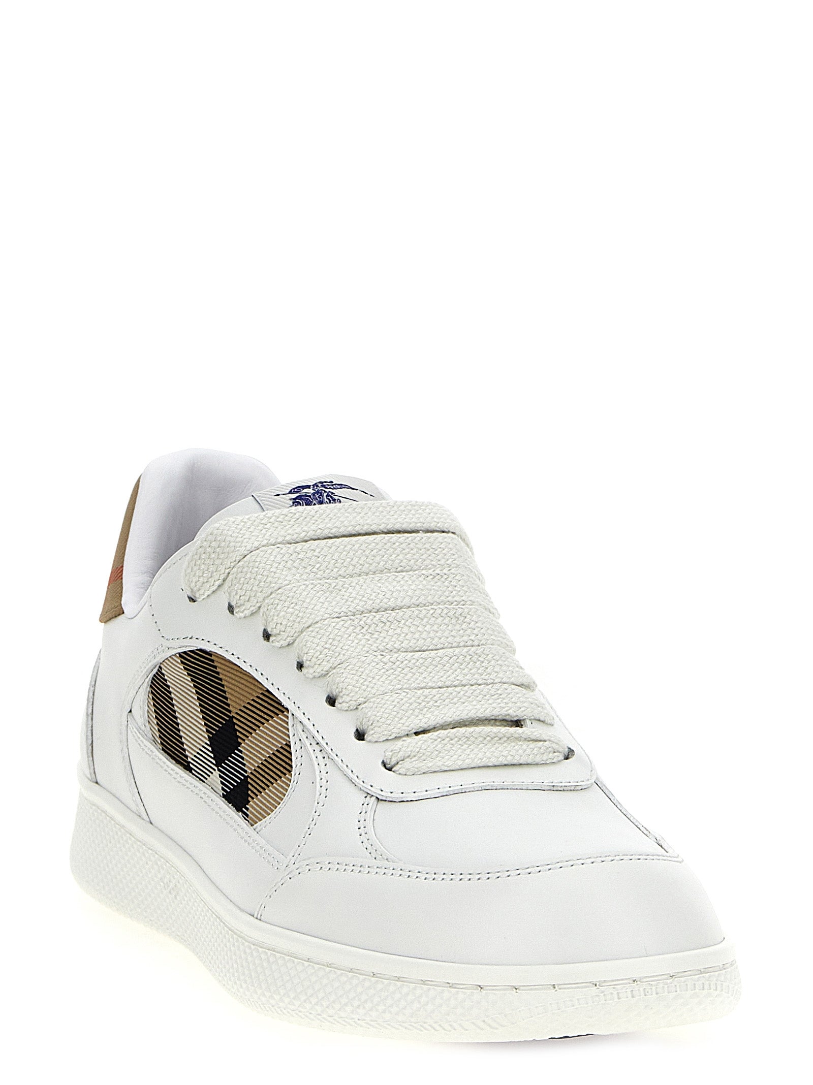 Burberry Beige Leder-Low-Top-Sneakers