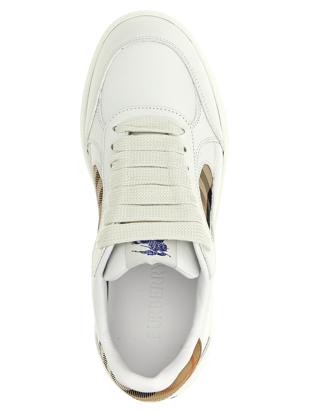 Burberry Beige Leder-Low-Top-Sneakers