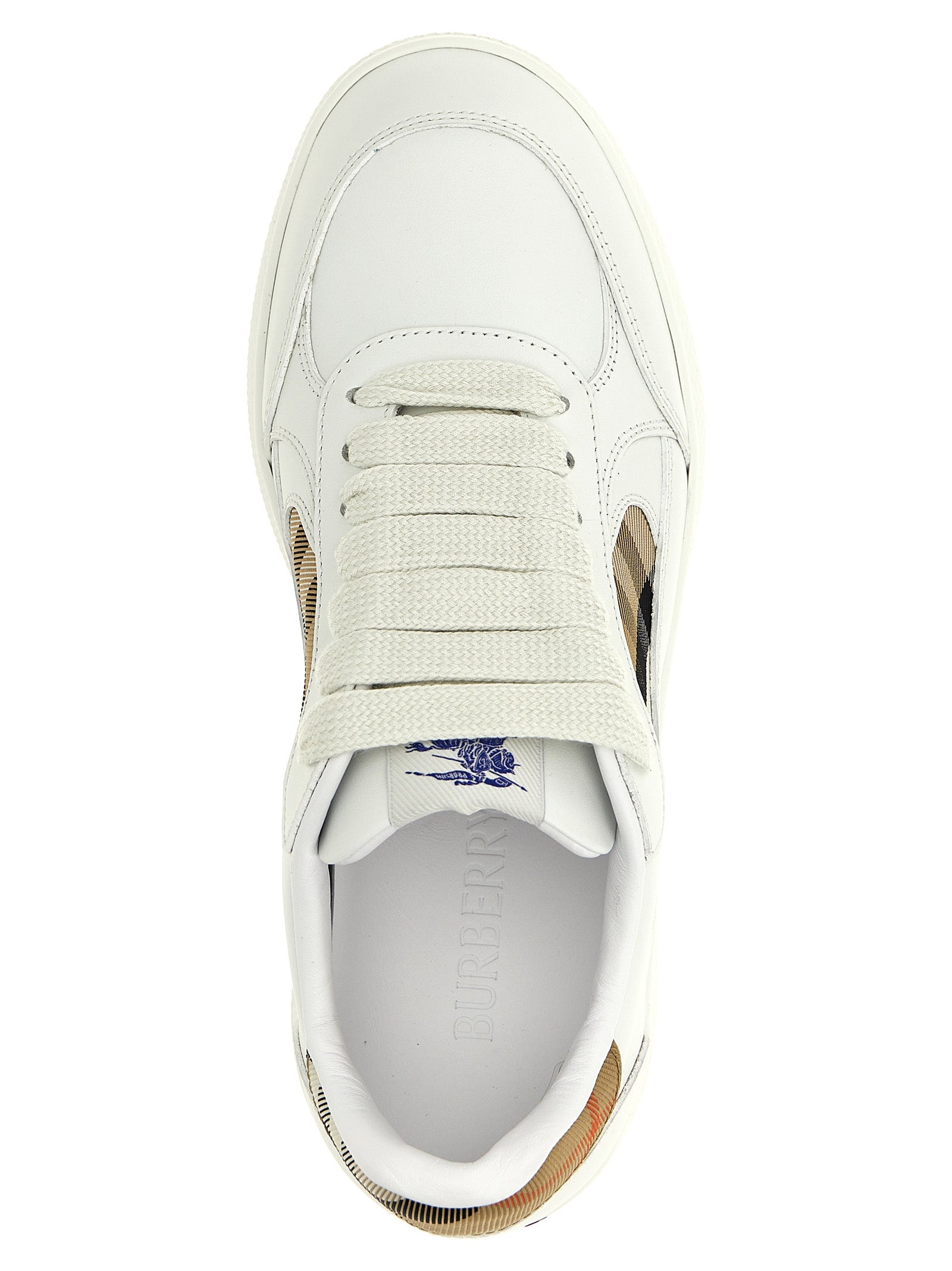 Burberry Beige Leder-Low-Top-Sneakers