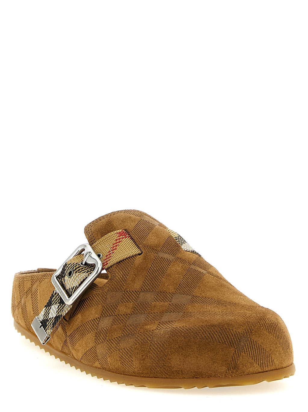 Burberry braune Lederclogs
