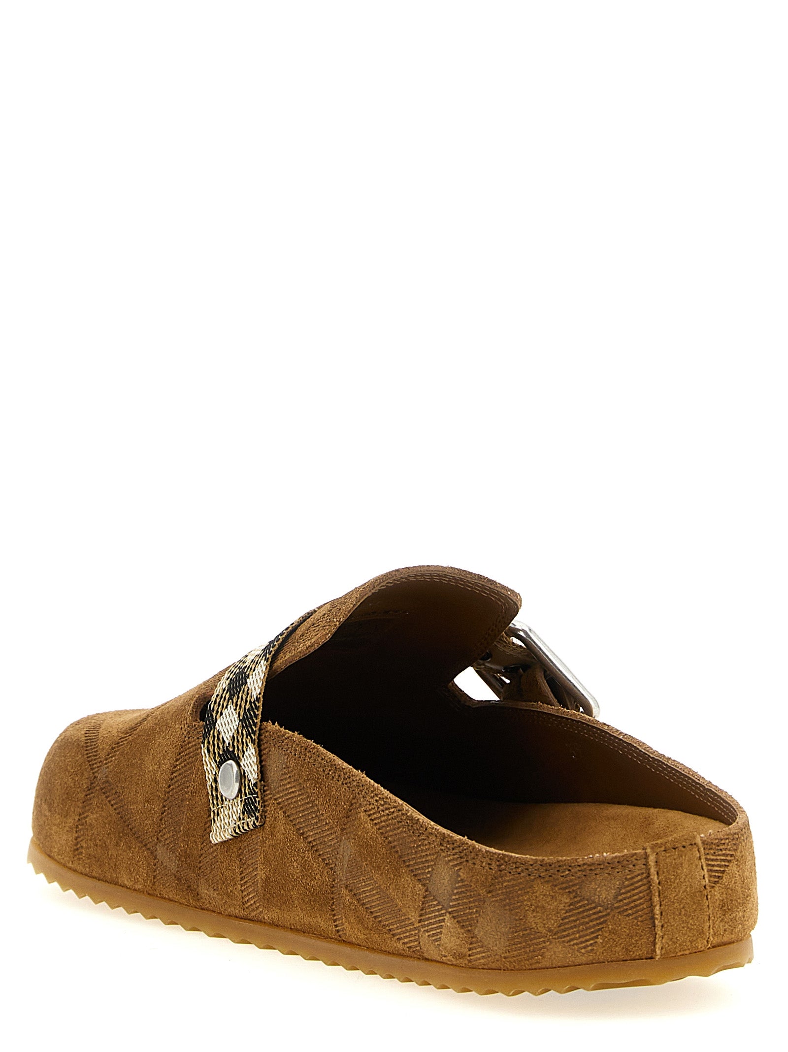 Burberry braune Lederclogs