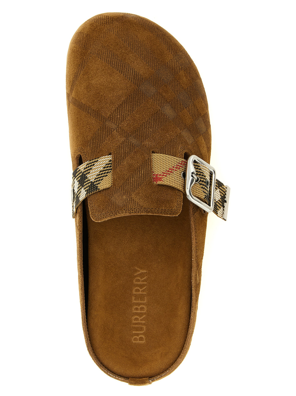 Burberry braune Lederclogs