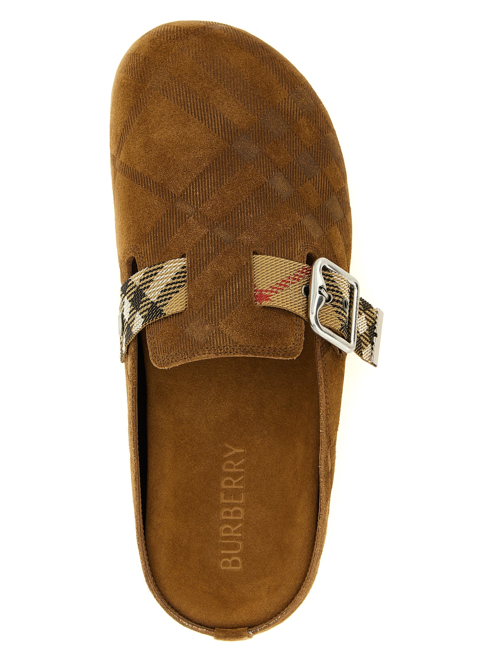 Burberry braune Lederclogs
