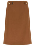 Fendi Midirock aus braunem Leinen