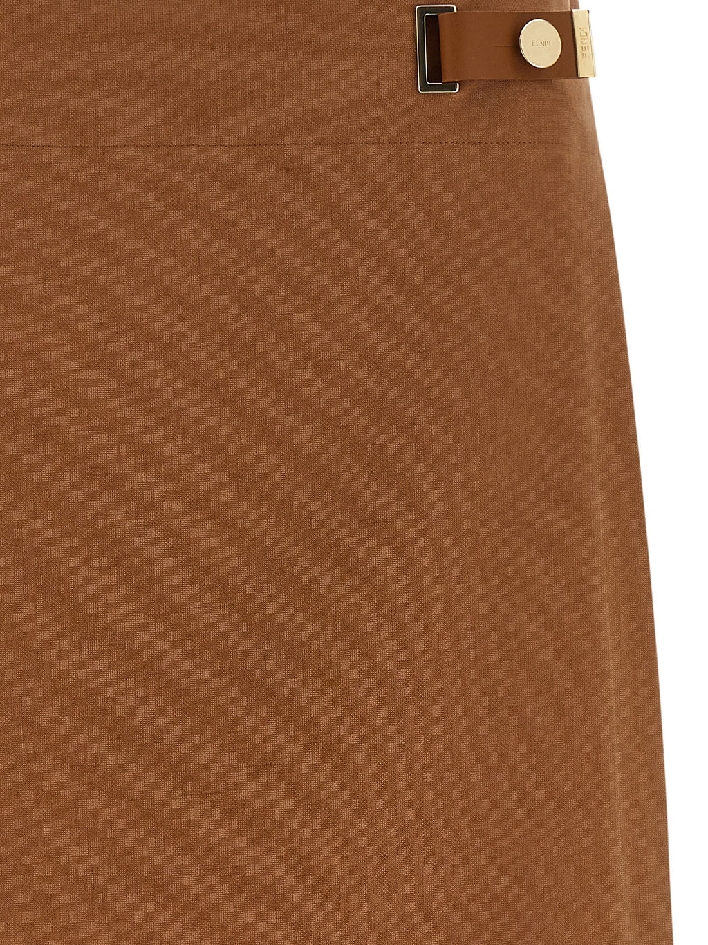 Fendi Midirock aus braunem Leinen