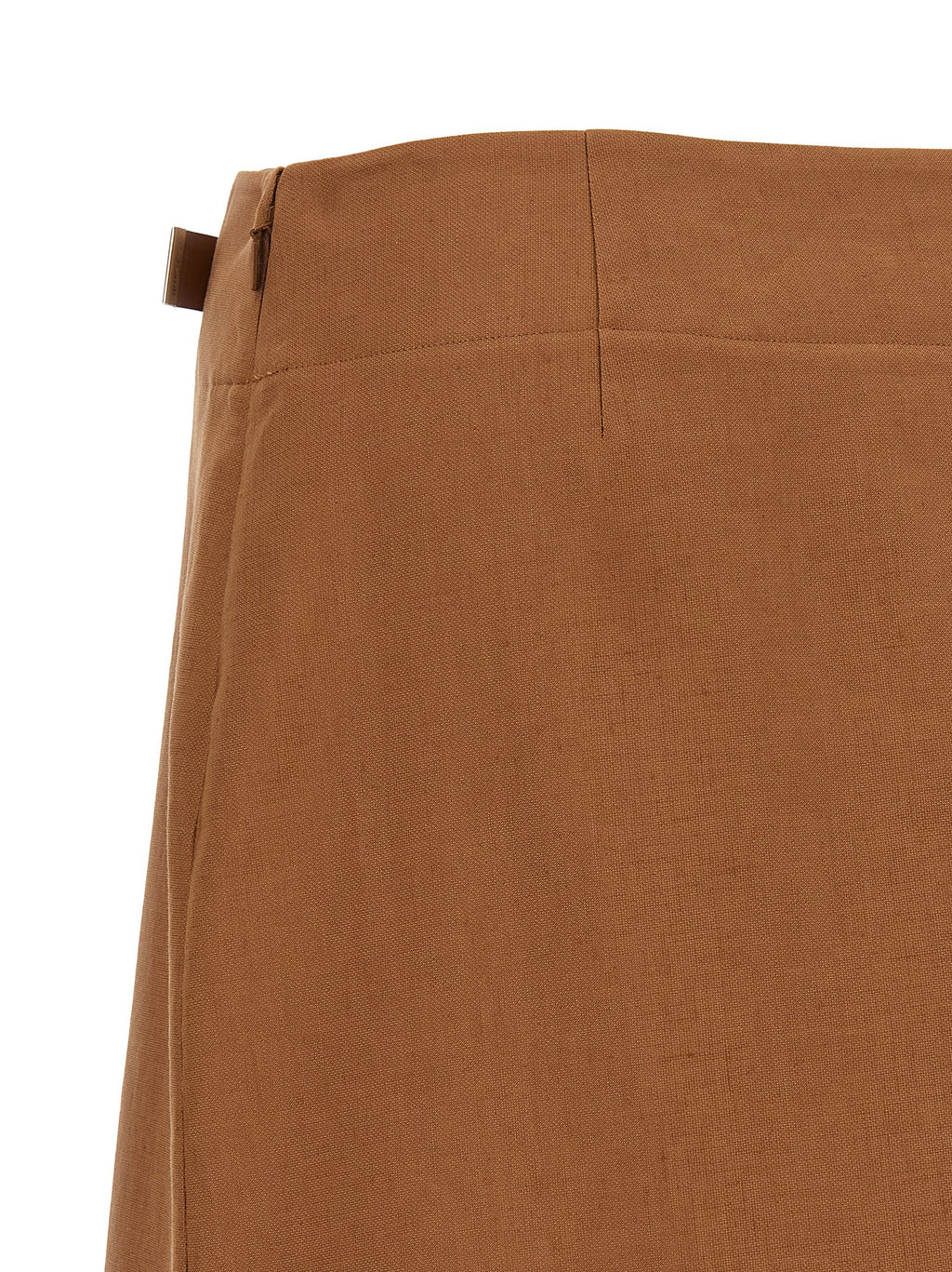 Fendi Midirock aus braunem Leinen