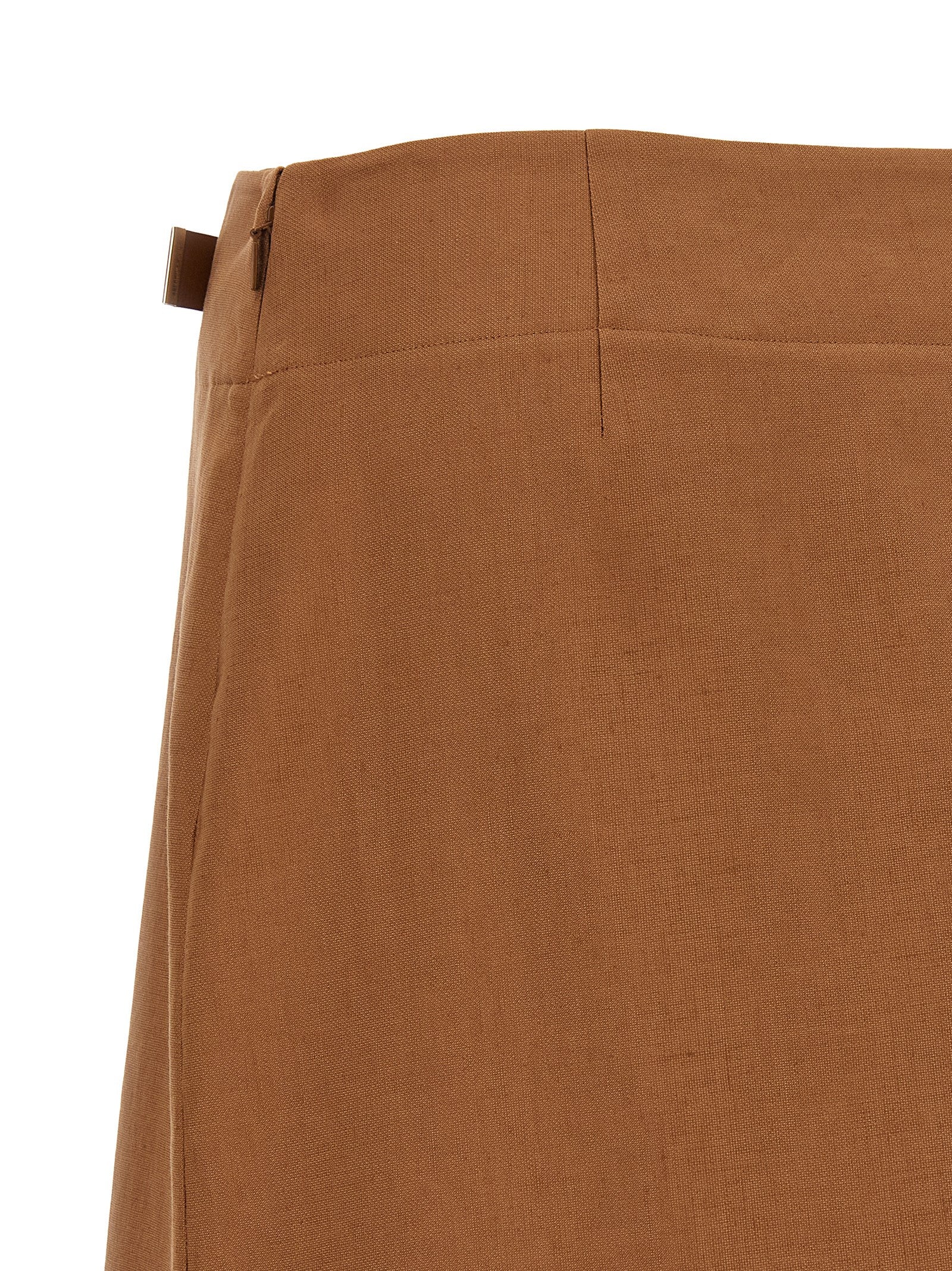 Fendi Midirock aus braunem Leinen