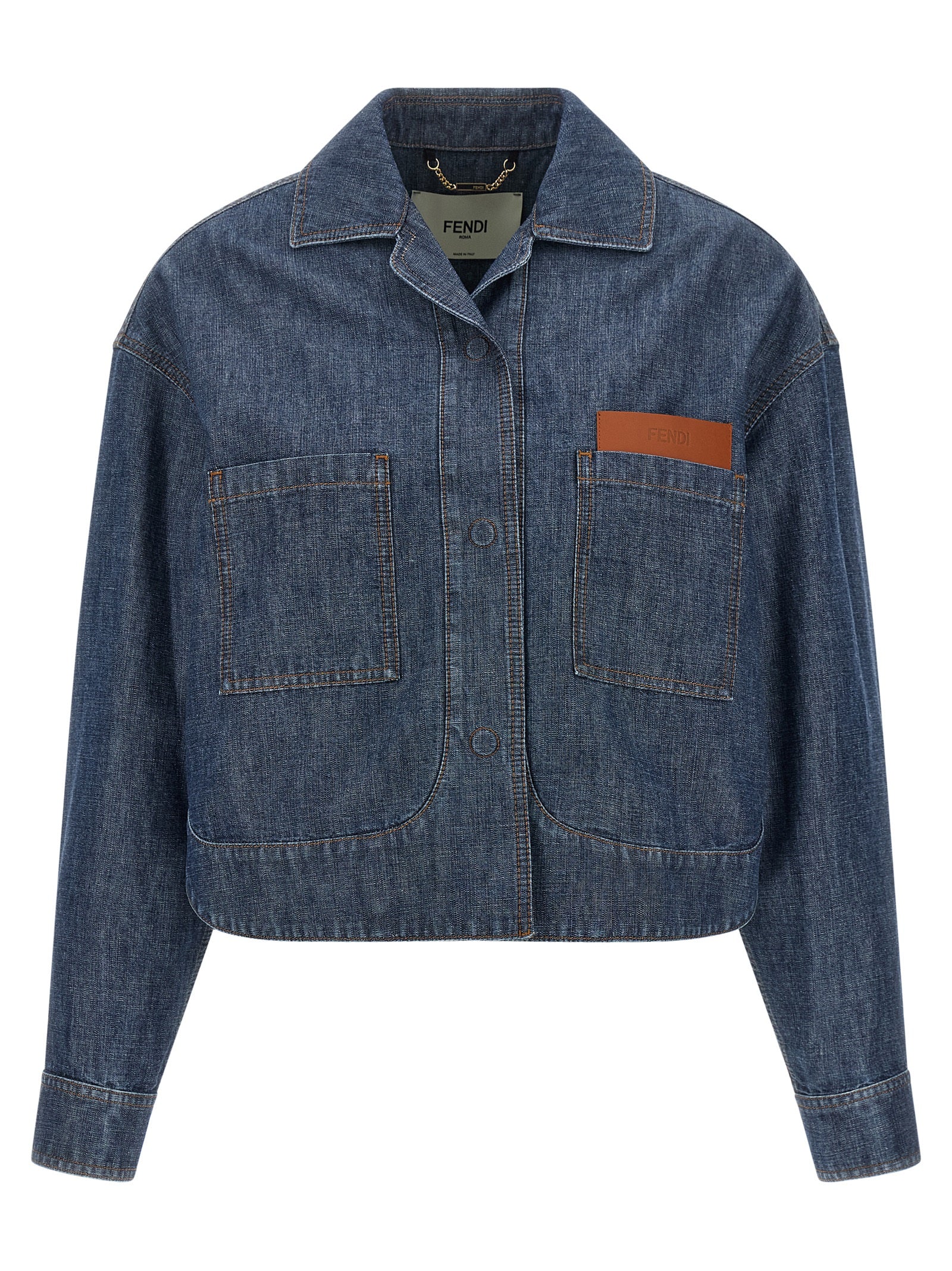 Fendi Blaue Jeansjacke aus Baumwolle