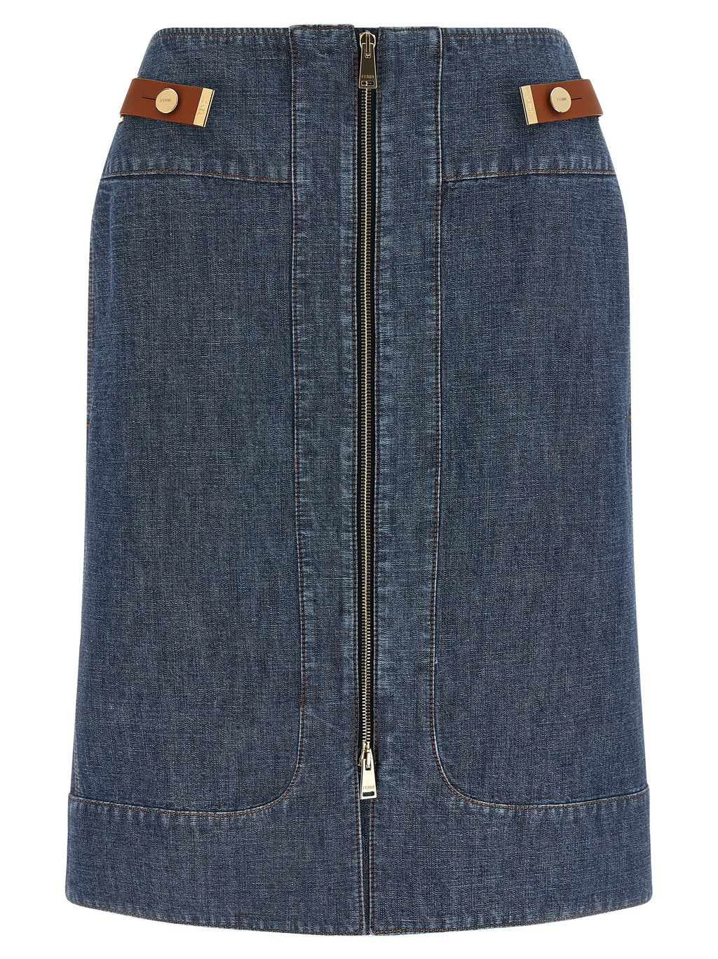 Fendi Midi-Rock aus blauer Baumwolle