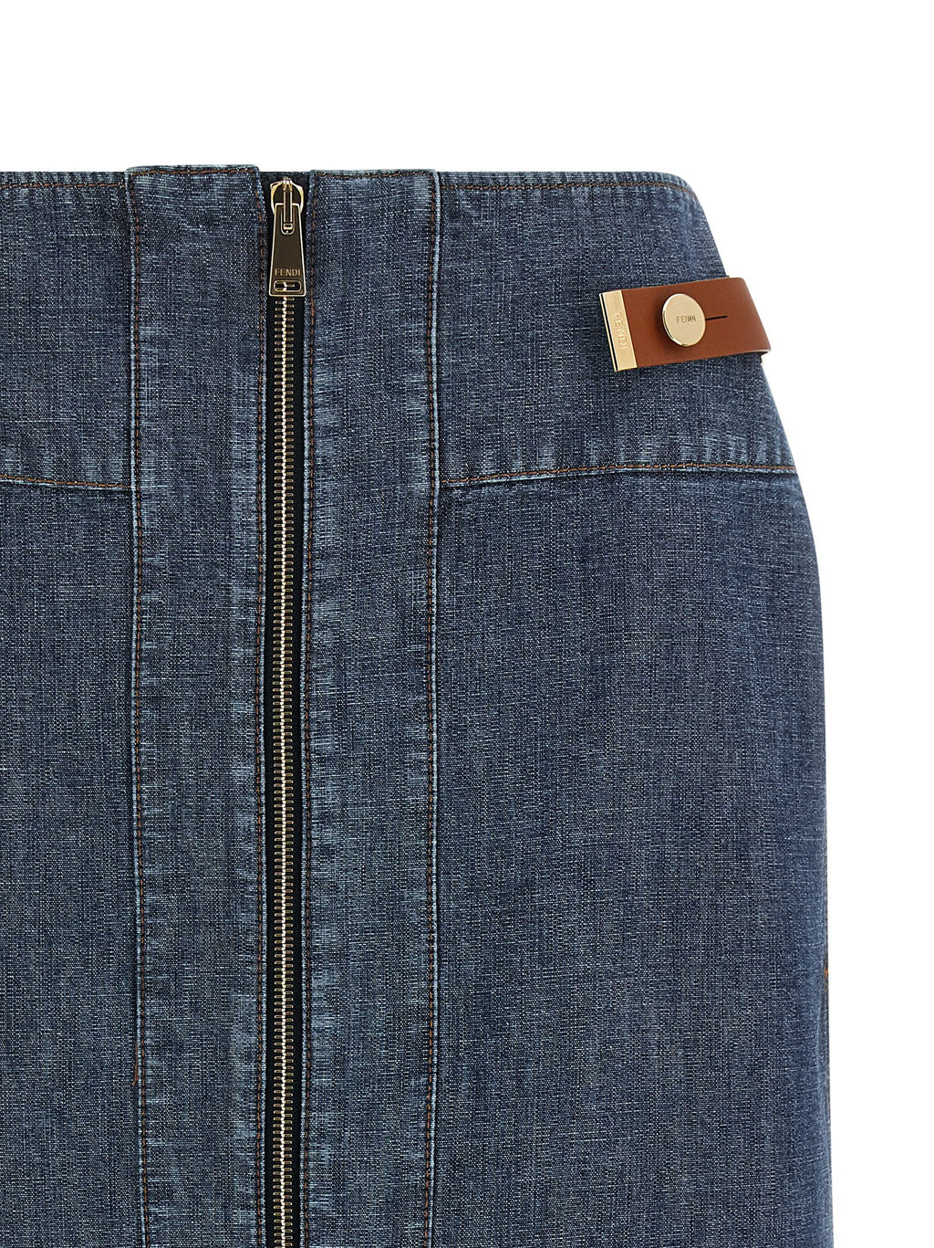 Fendi Midi-Rock aus blauer Baumwolle