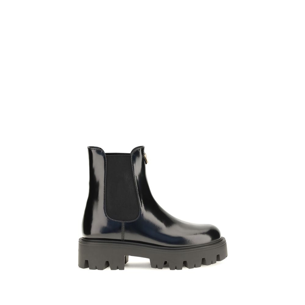 Prada Schwarze Chelsea Boots aus Kalbsleder