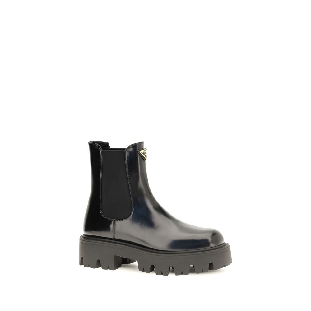 Prada Schwarze Chelsea Boots aus Kalbsleder