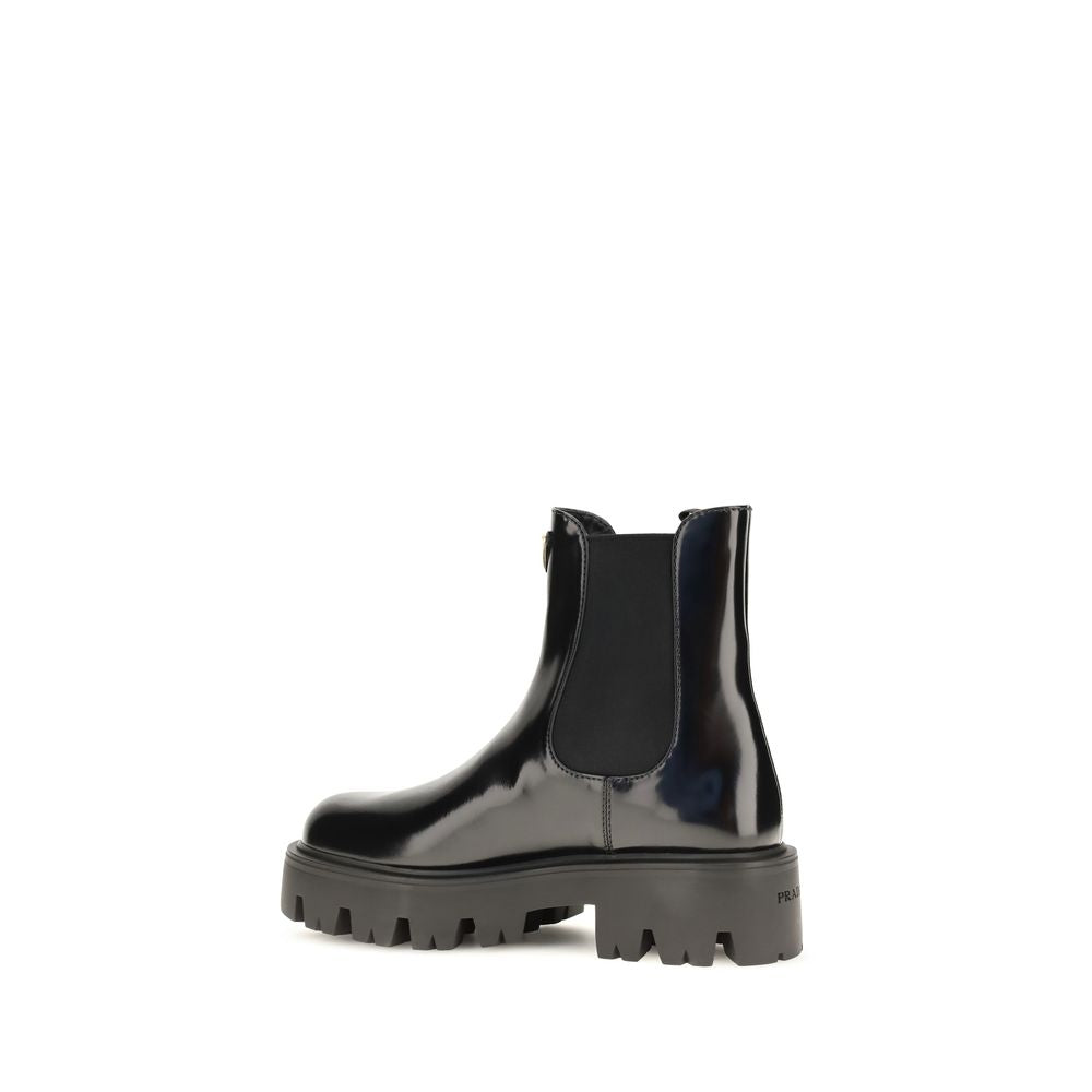 Prada Schwarze Chelsea Boots aus Kalbsleder