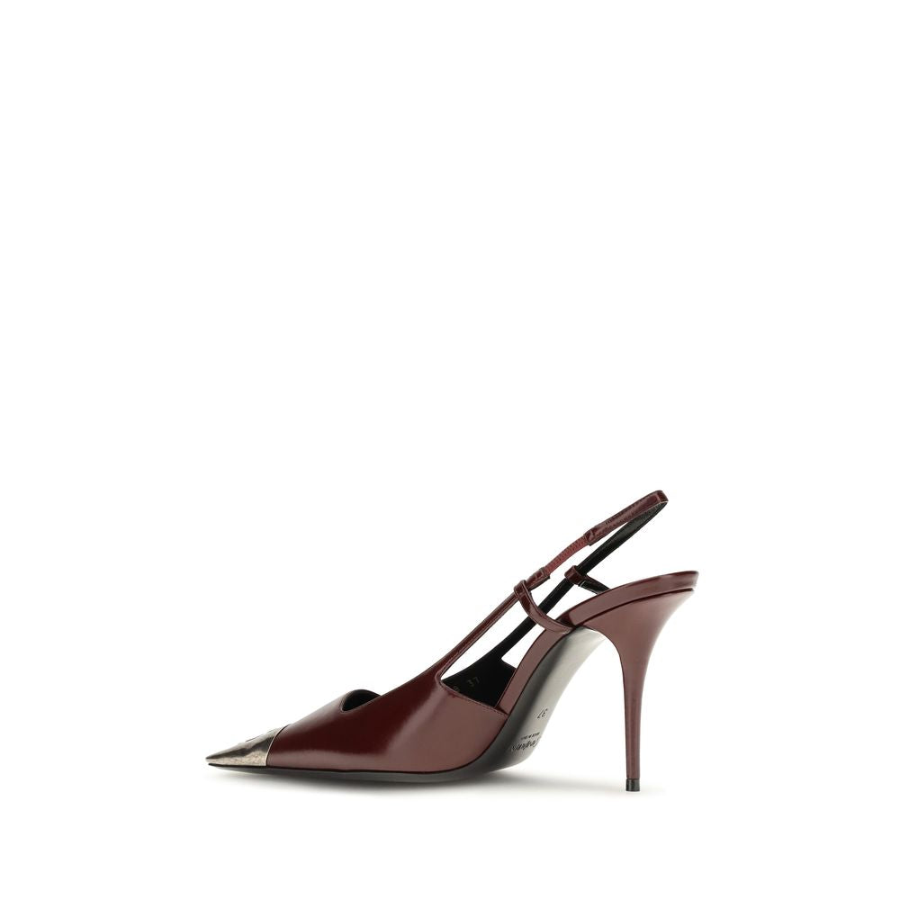Saint Laurent Bordeaux Kalbsleder Pumps mit hohem Absatz