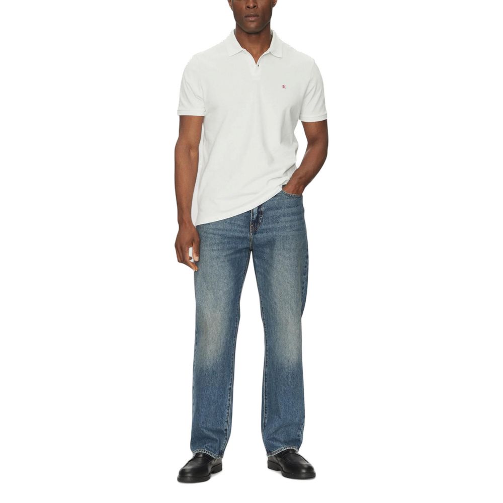 Calvin Klein Jeans weißes Baumwoll-Poloshirt