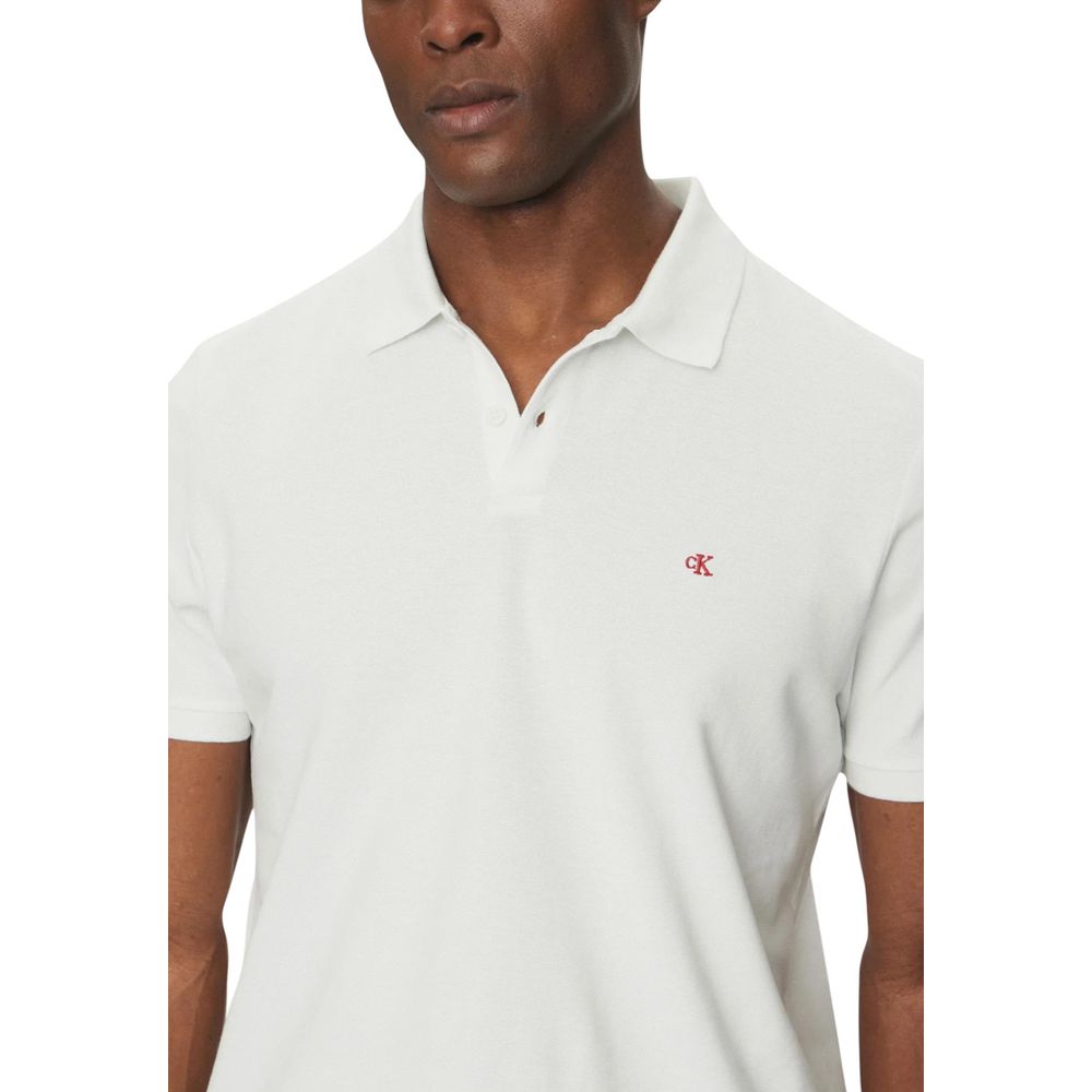 Calvin Klein Jeans weißes Baumwoll-Poloshirt
