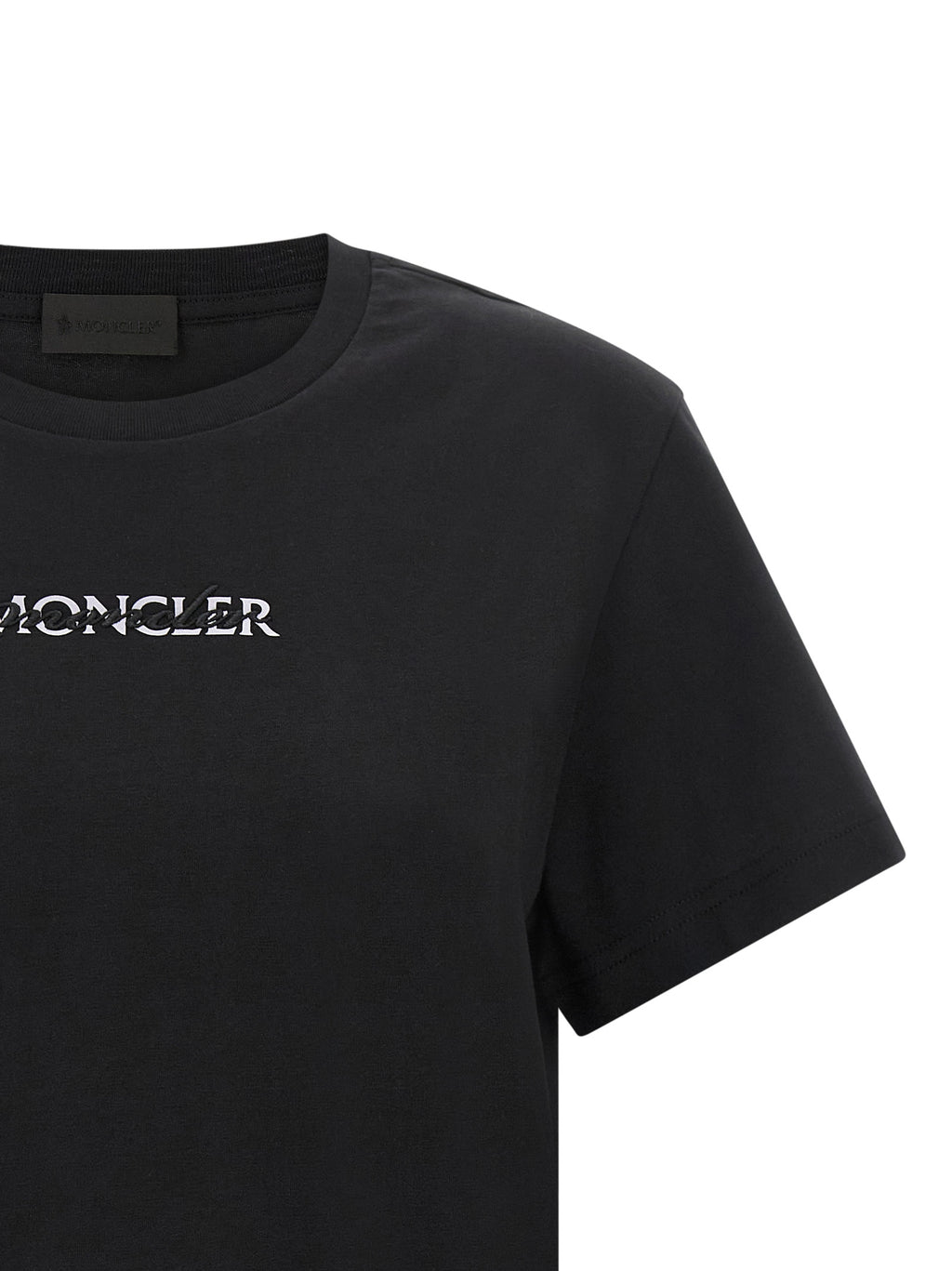 Moncler Schwarzes Baumwoll-T-Shirt
