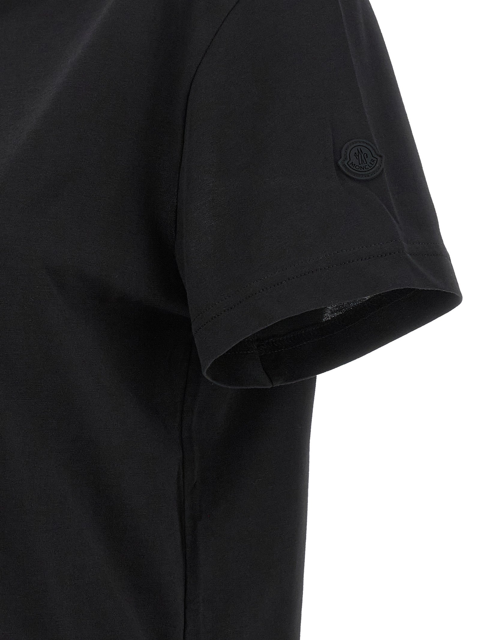 Moncler Schwarzes Baumwoll-T-Shirt