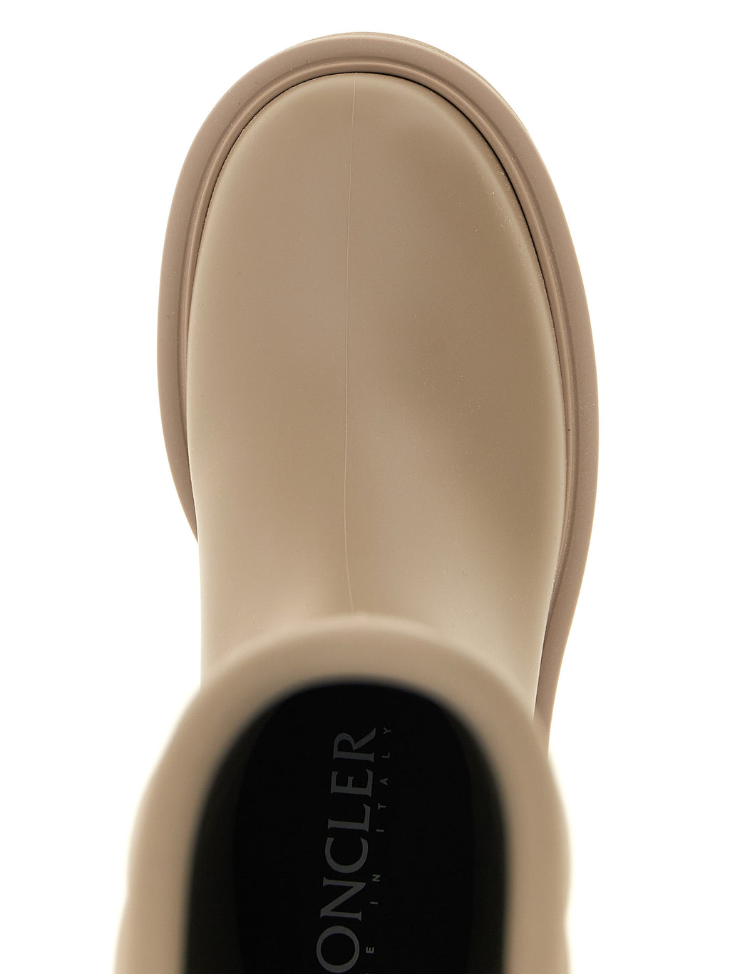 Moncler Beigefarbene PVC-Overknee-Stiefel