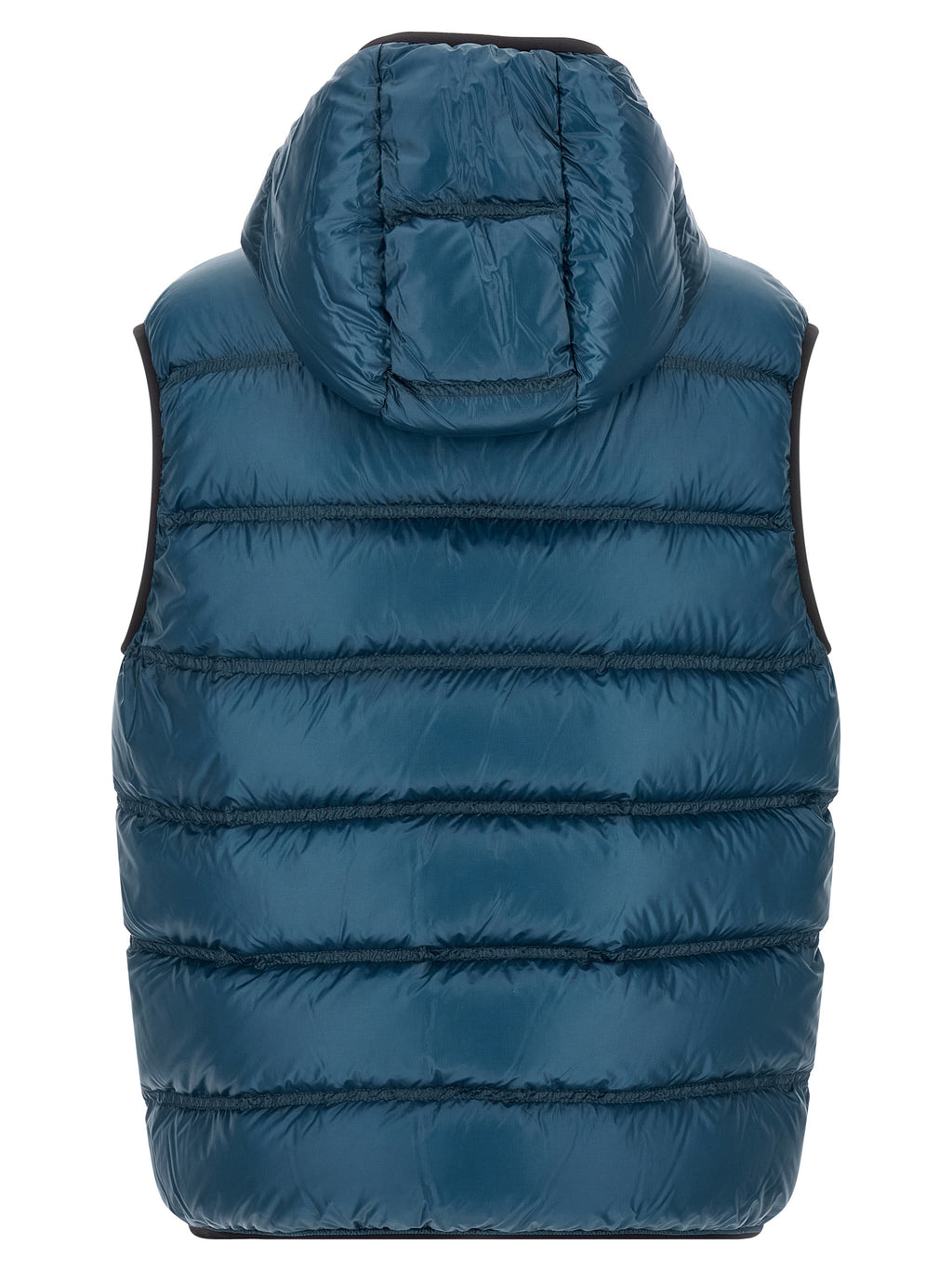 Moncler Blaue Polyamid-Jacke in voller Länge