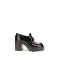 Prada schwarze Plateau-Loafer aus Kalbsleder Bos Taurus