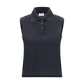 Saint Laurent Schwarzes Poloshirt aus recycelter Baumwolle