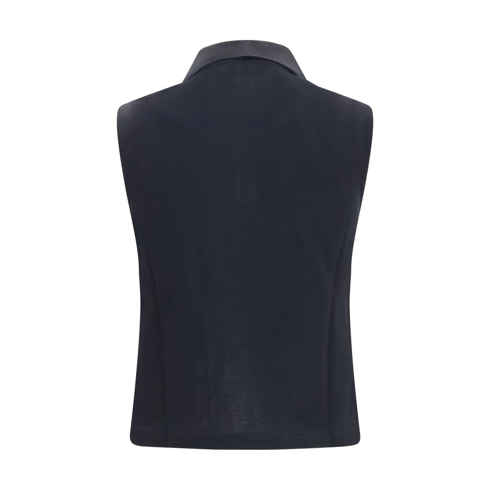 Saint Laurent Schwarzes Poloshirt aus recycelter Baumwolle