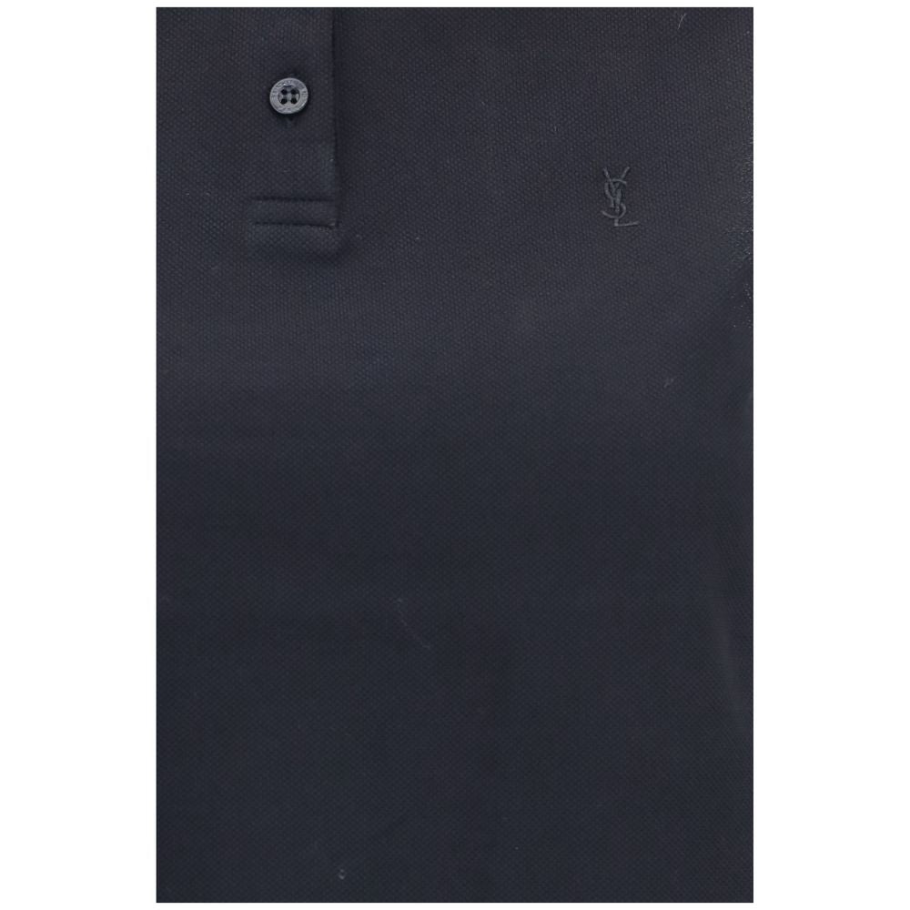 Saint Laurent Schwarzes Poloshirt aus recycelter Baumwolle