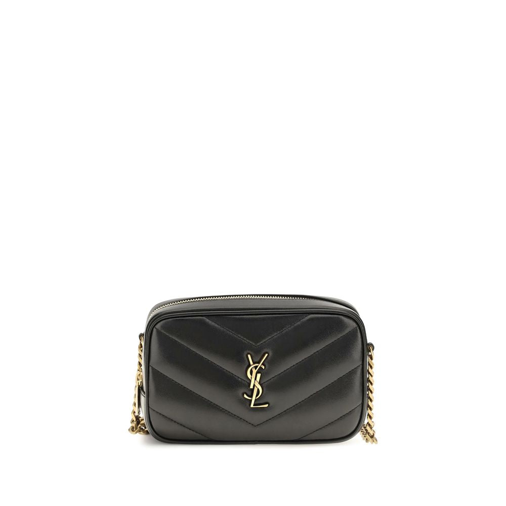 Saint Laurent schwarze Lammfell-Schultertasche Ovis Aries