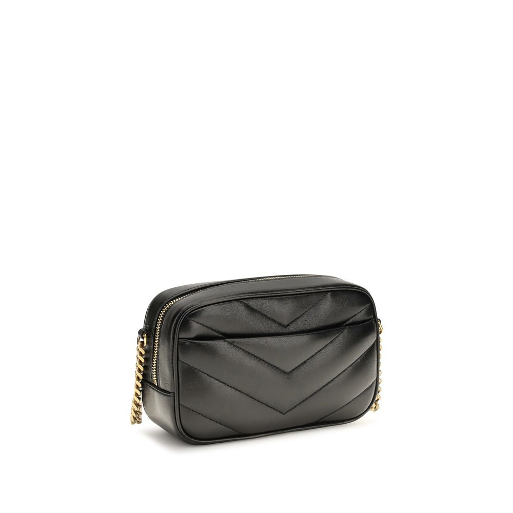 Saint Laurent schwarze Lammfell-Schultertasche Ovis Aries