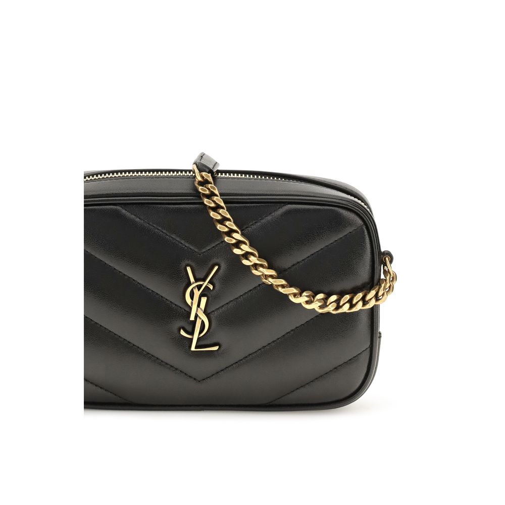 Saint Laurent schwarze Lammfell-Schultertasche Ovis Aries