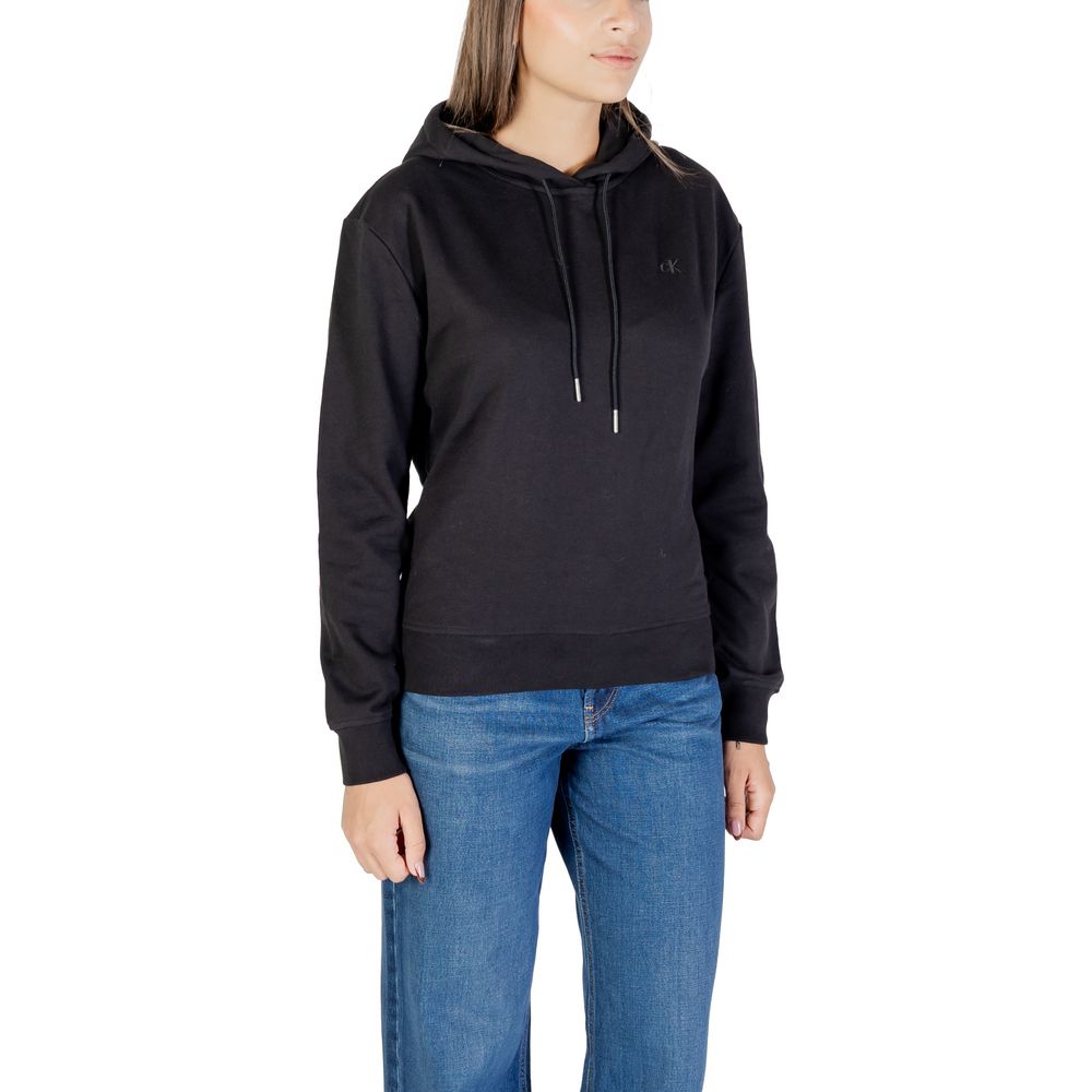 Calvin Klein Jeans Schwarzer Baumwoll-Kapuzenpullover
