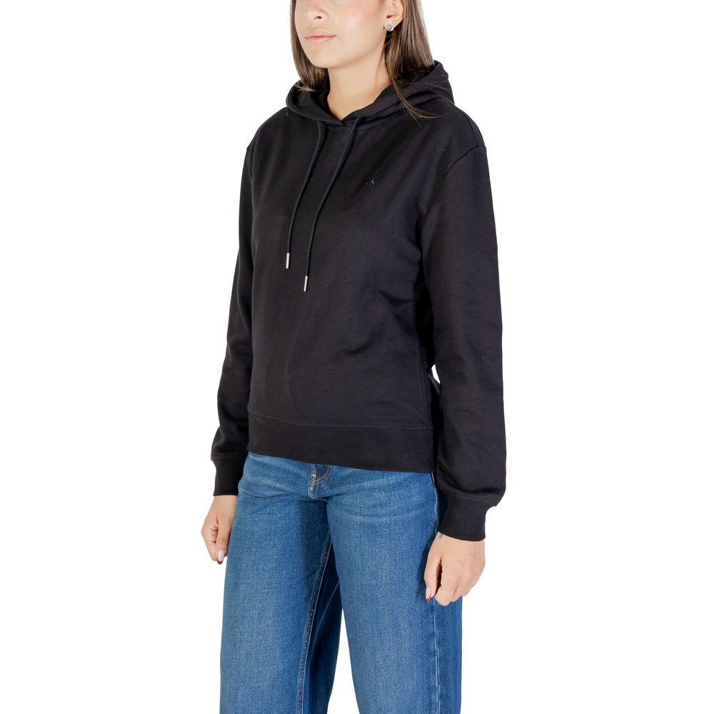 Calvin Klein Jeans Schwarzer Baumwoll-Kapuzenpullover