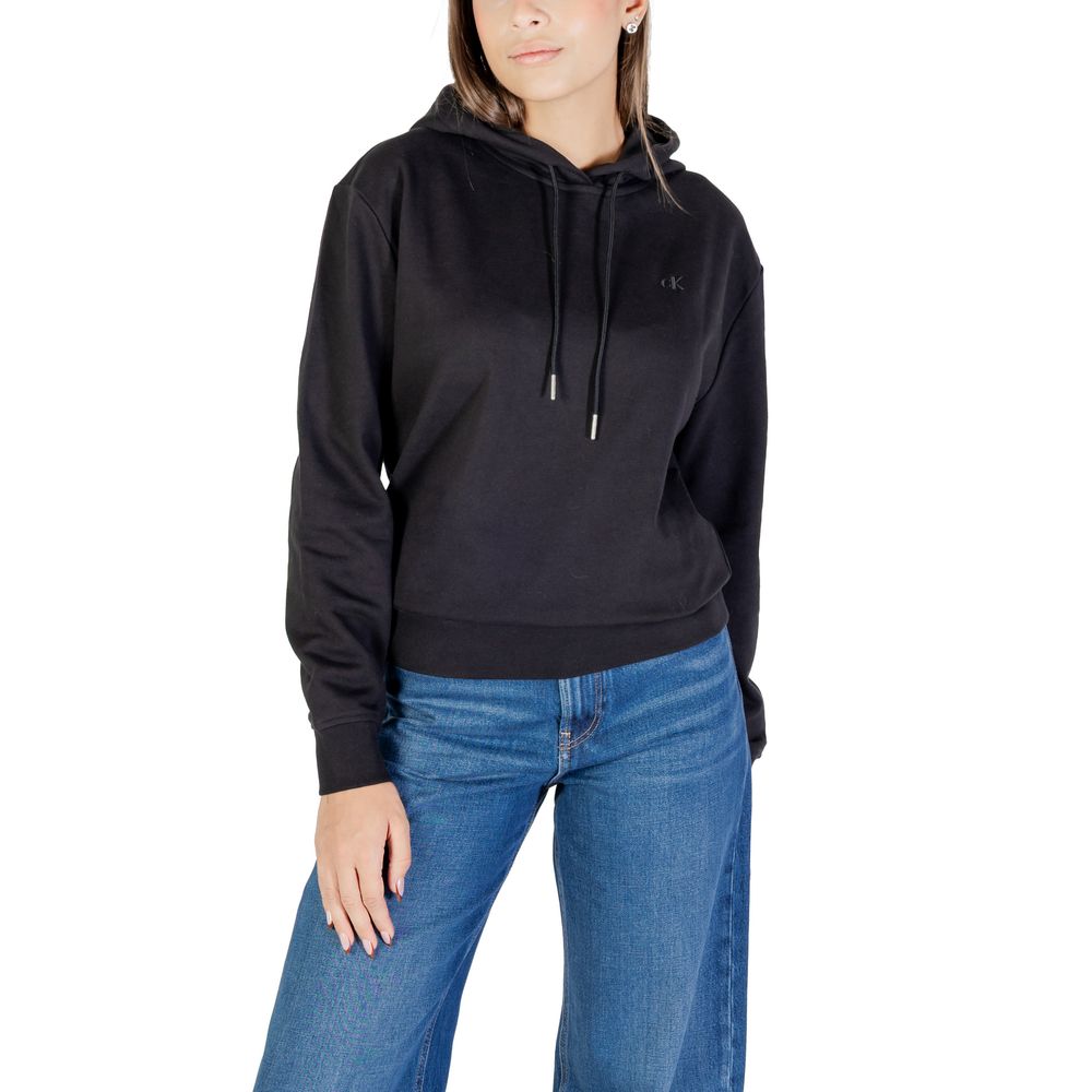 Calvin Klein Jeans Schwarzer Baumwoll-Kapuzenpullover
