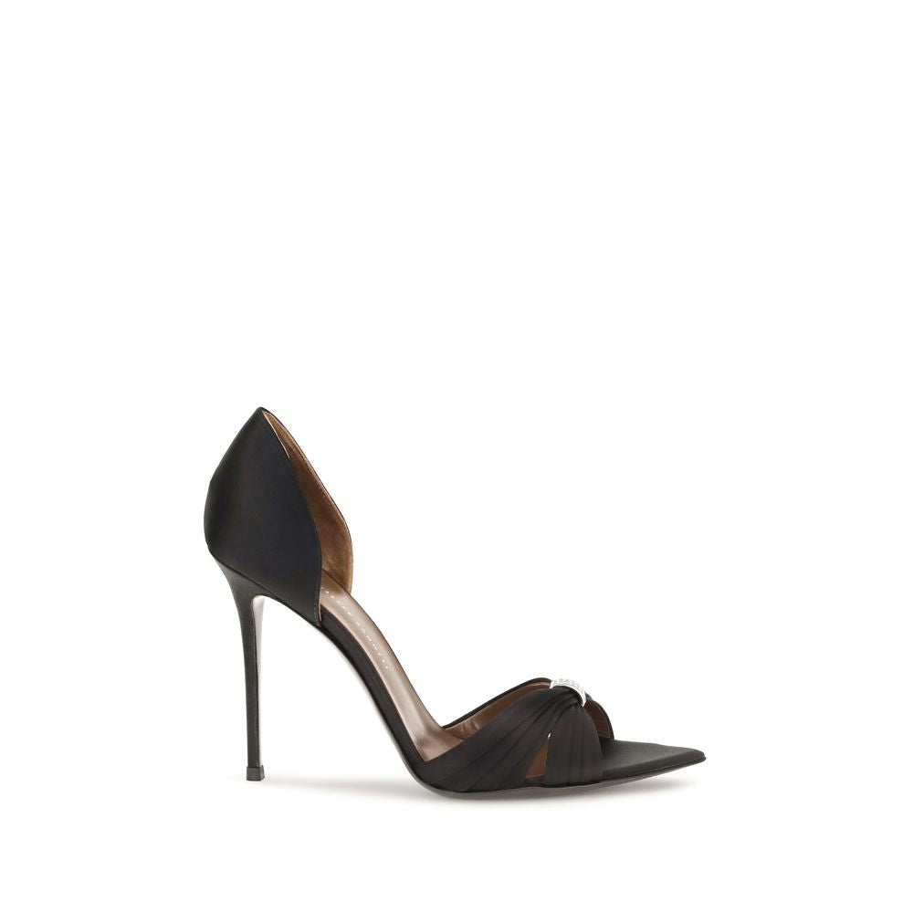 Giuseppe Zanotti Stiletto-Sandalen aus schwarzem Satin