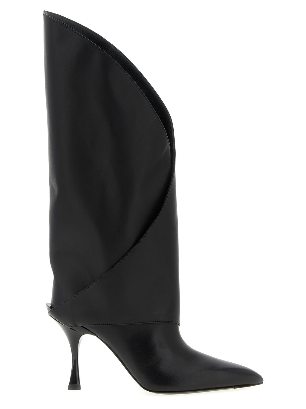 Balmain Schwarzes Kalbsleder Overknee