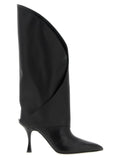 Balmain Schwarzes Kalbsleder Overknee