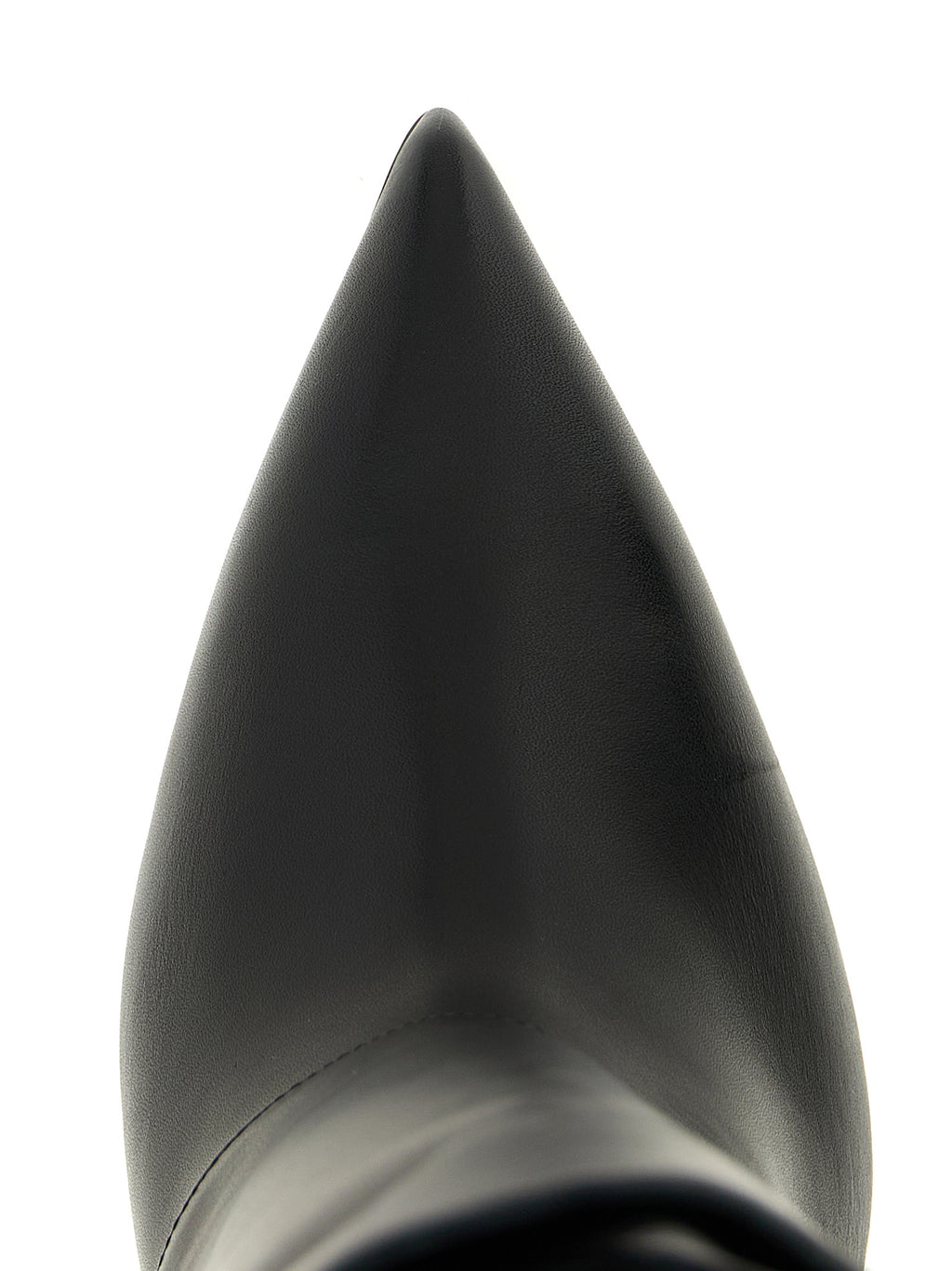 Balmain Schwarzes Kalbsleder Overknee