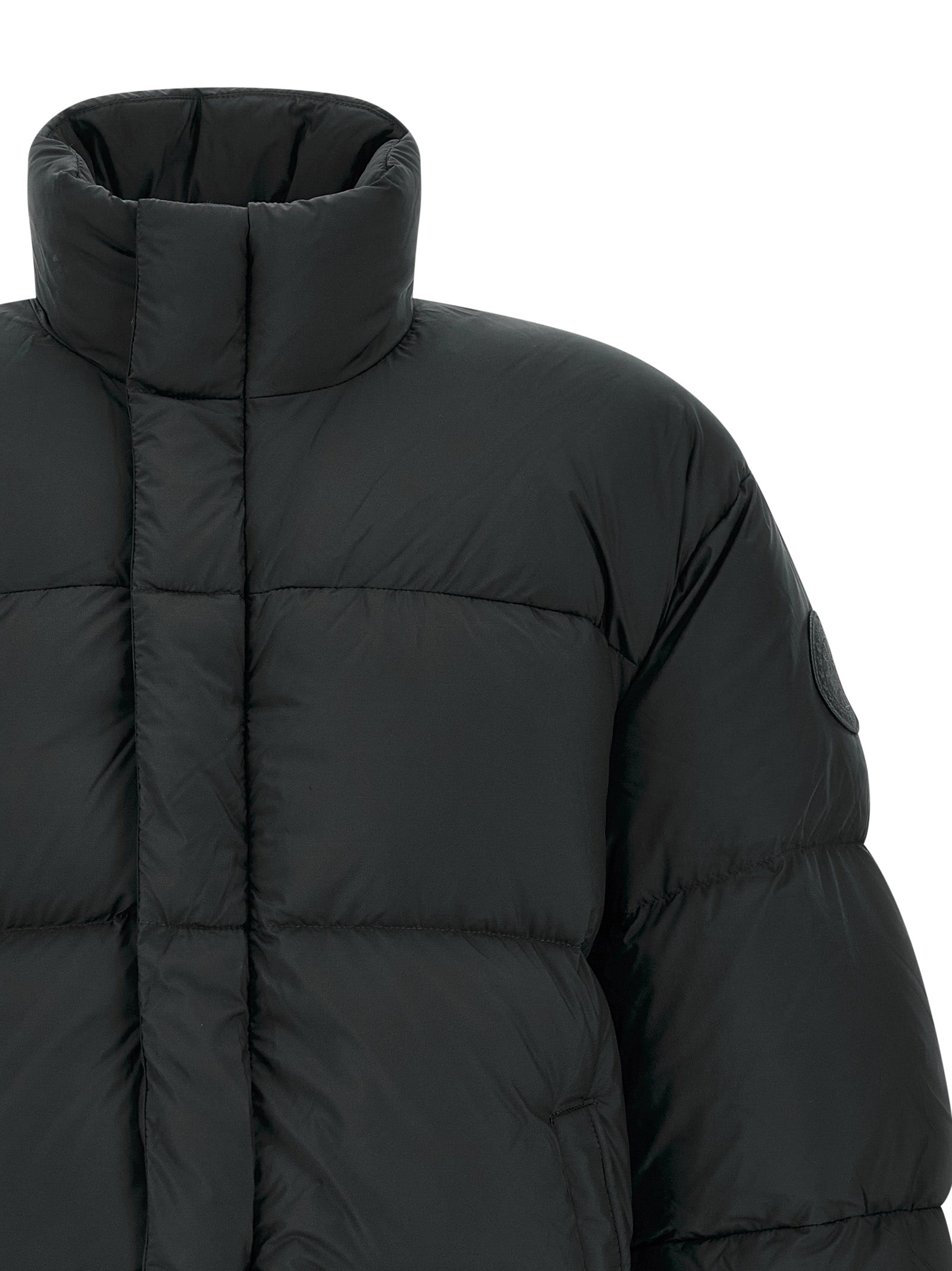 Canada Goose Schwarze Polyamidjacke in voller Länge