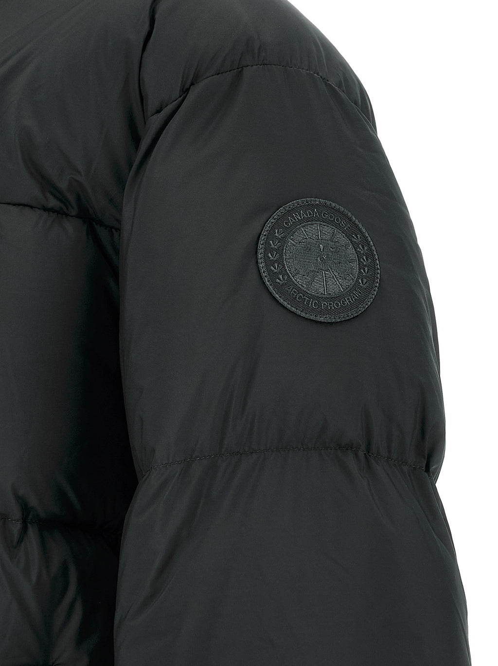 Canada Goose Schwarze Polyamidjacke in voller Länge