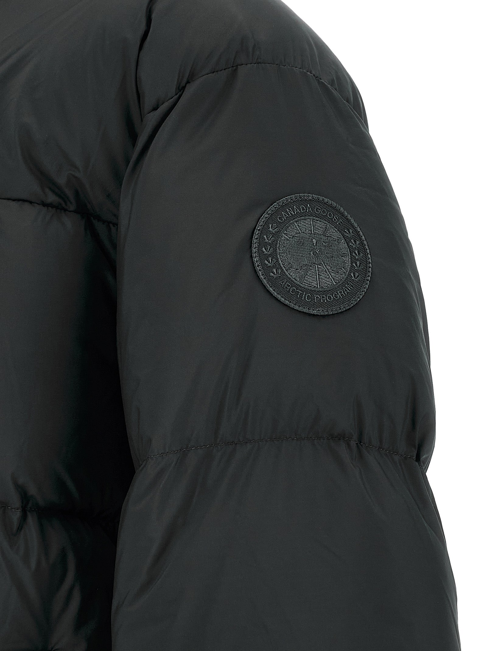 Canada Goose Schwarze Polyamidjacke in voller Länge