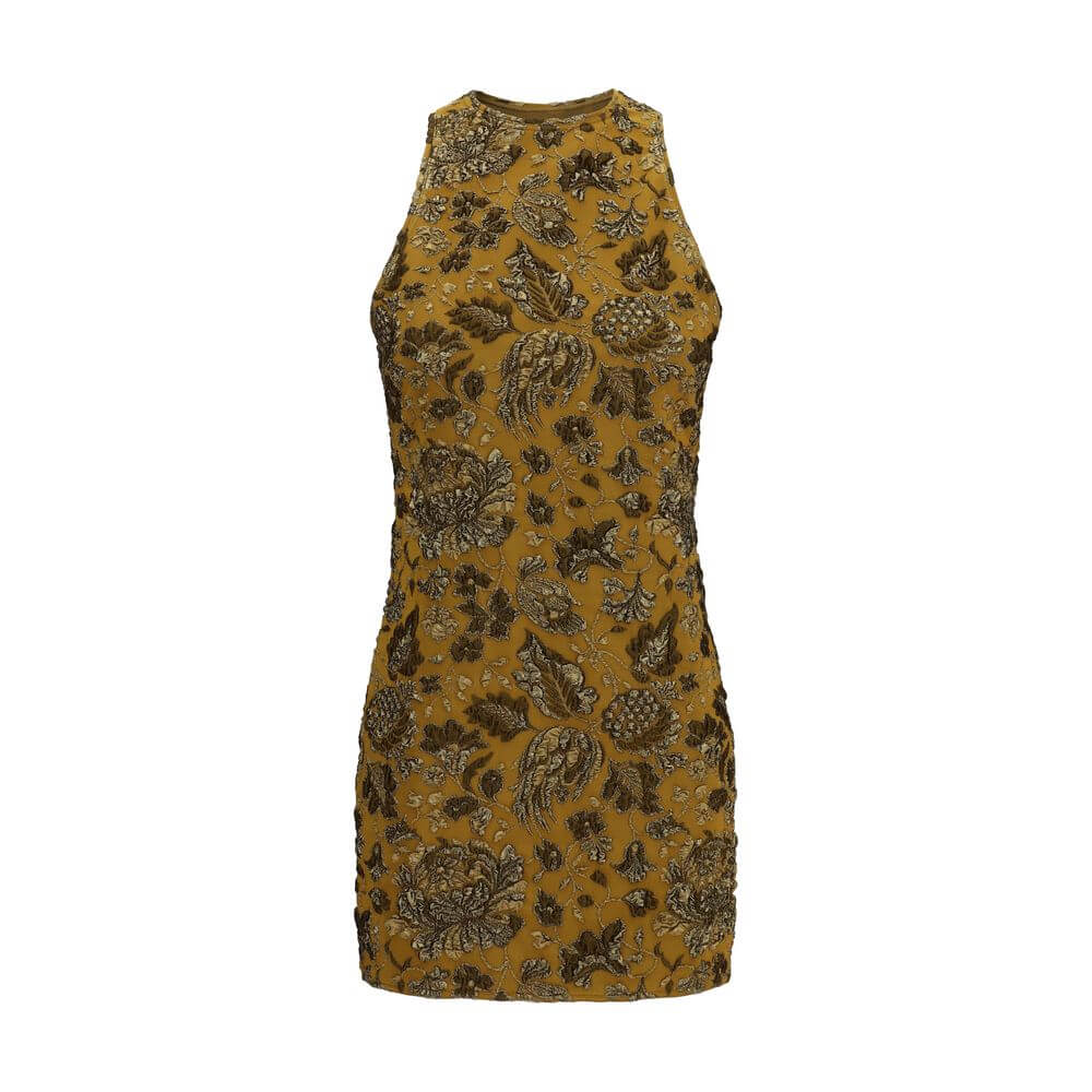 Saint Laurent Brown Polyamide Cocktail Dress
