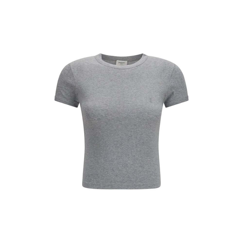 Saint Laurent Gray Cotton T-Shirt