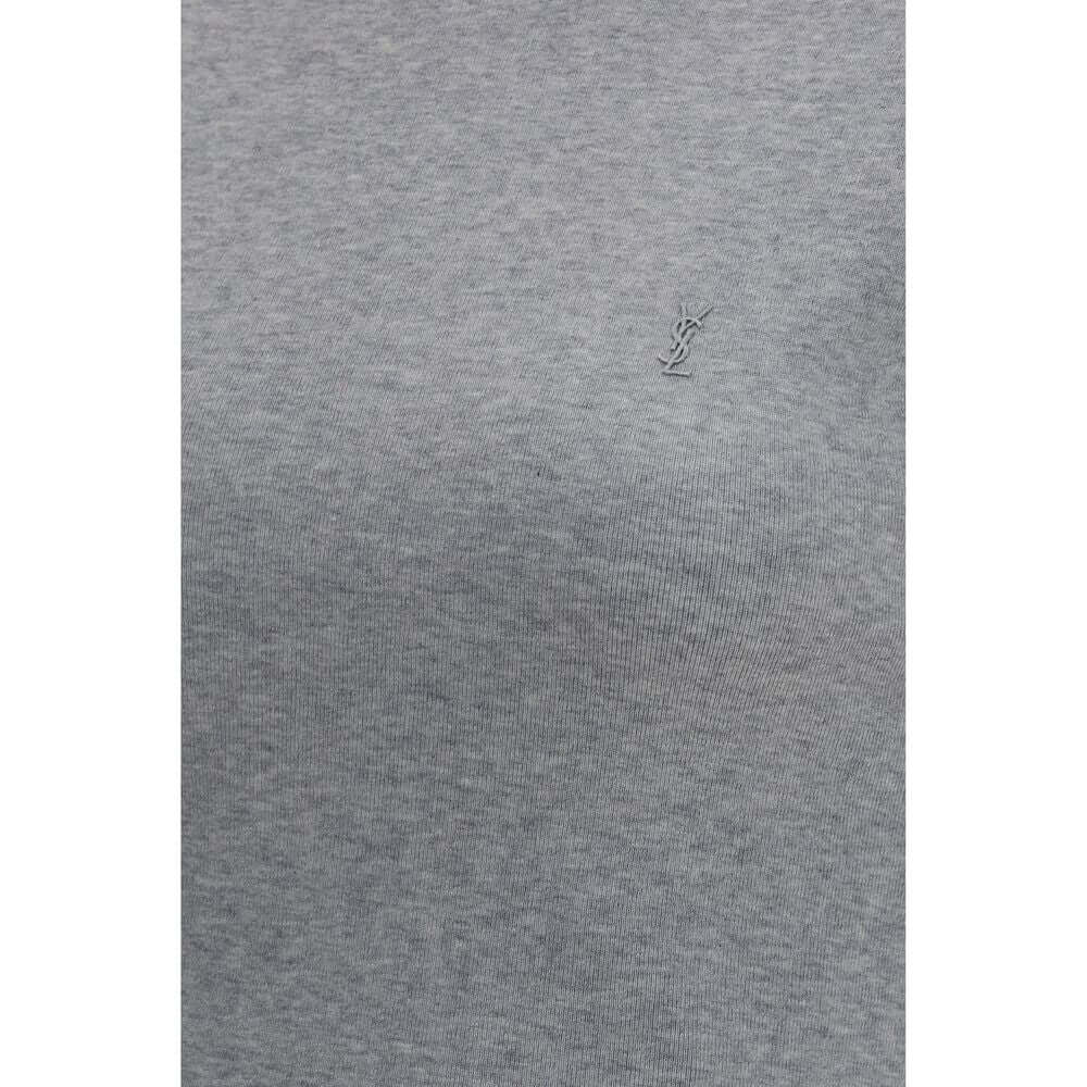 Saint Laurent Gray Cotton T-Shirt