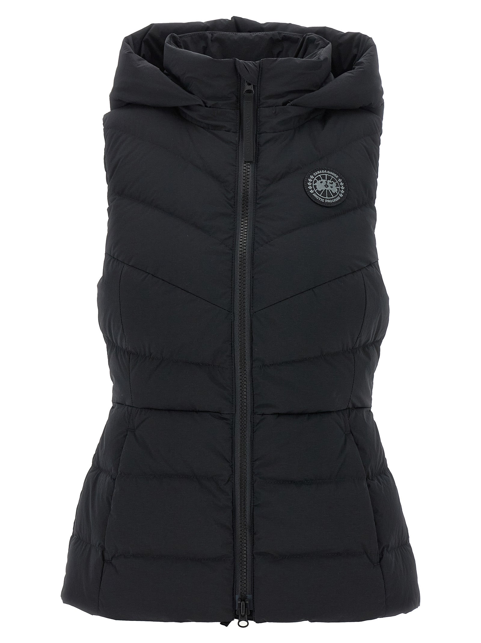 Canada Goose Schwarze ärmellose Jacke aus Polyamid
