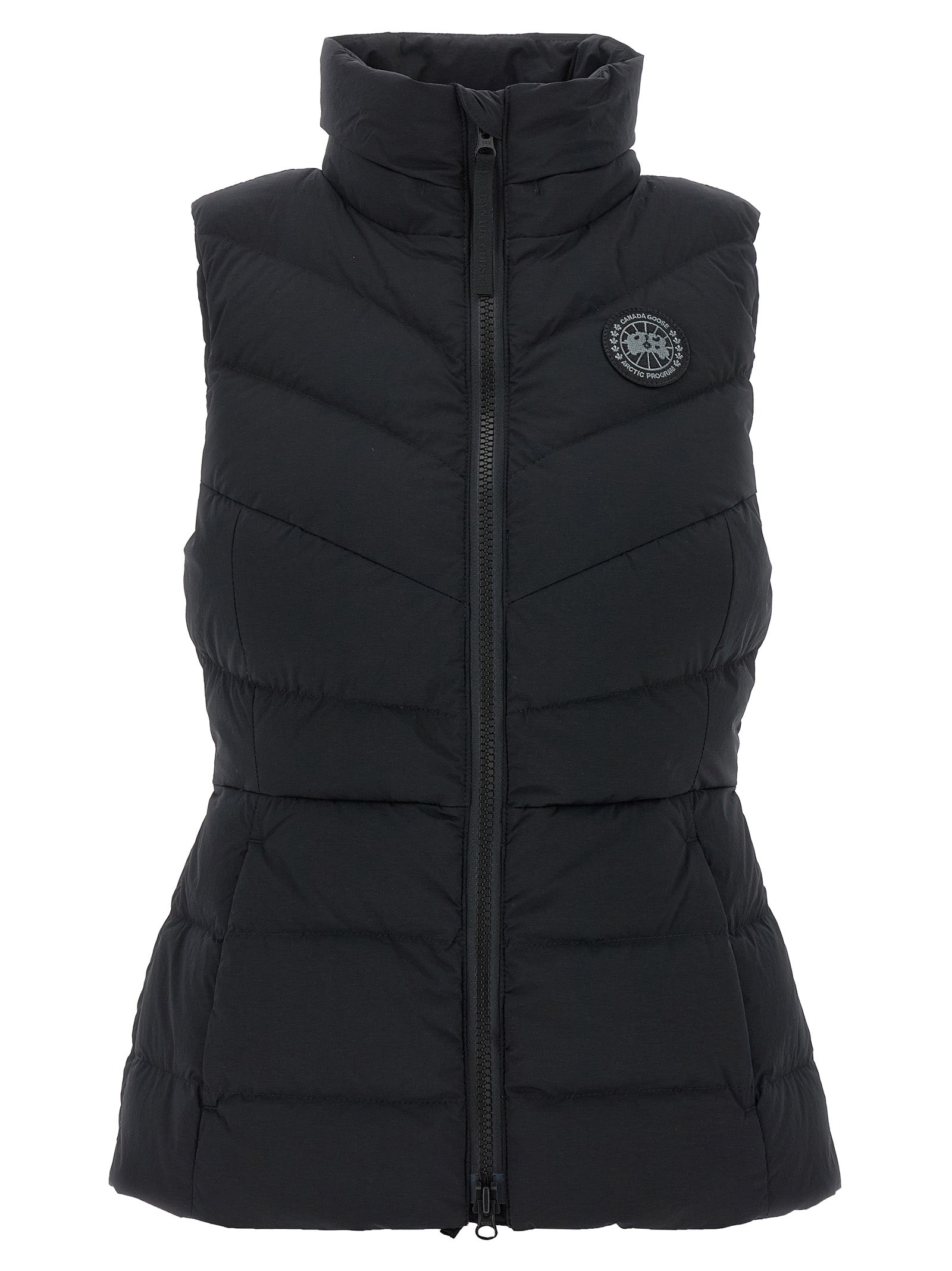 Canada Goose Schwarze ärmellose Jacke aus Polyamid