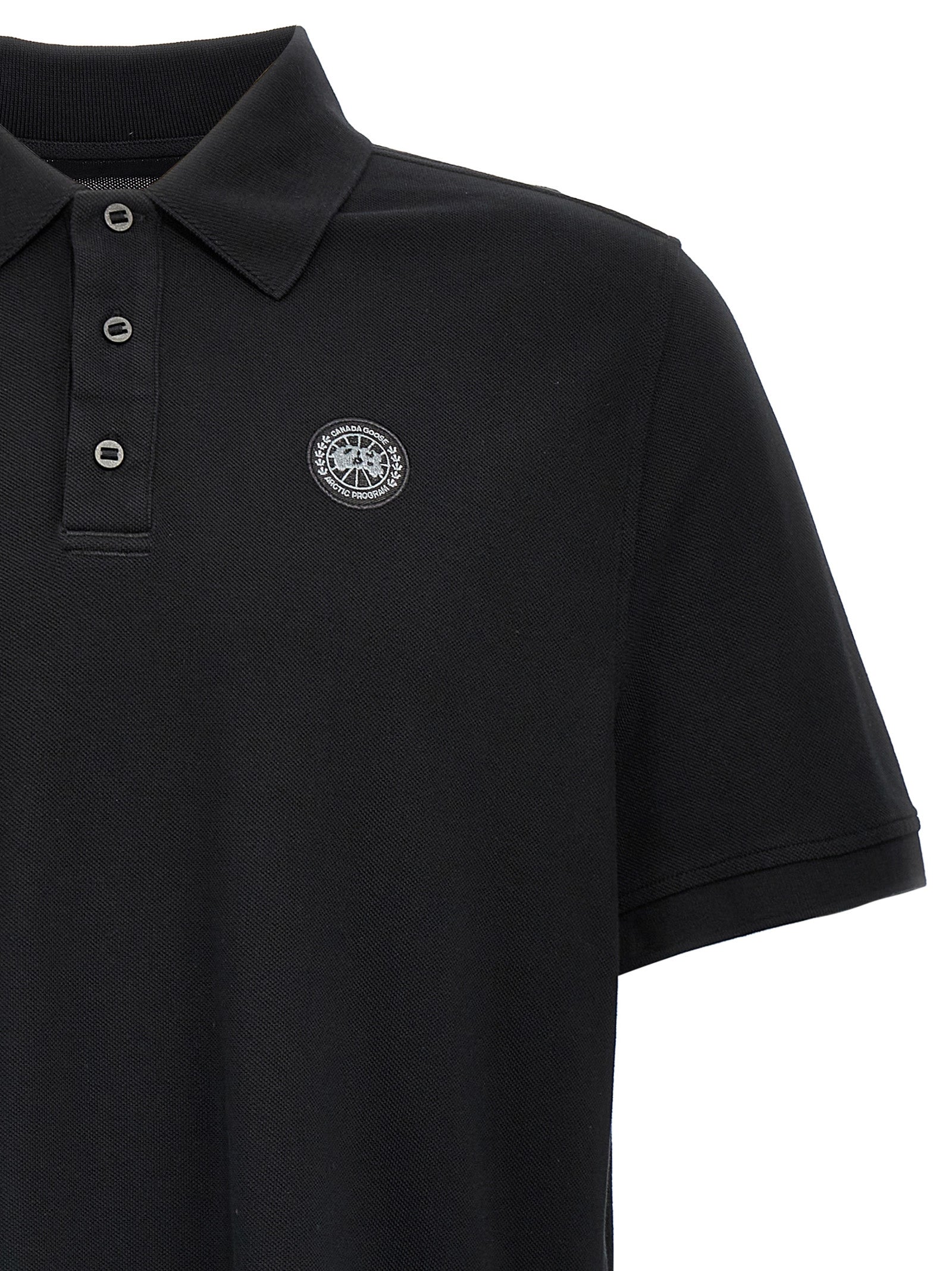 Canada Goose Polo-Shirt aus schwarzer Baumwolle